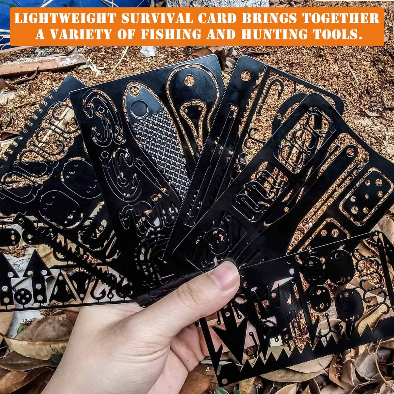 survival tool card black