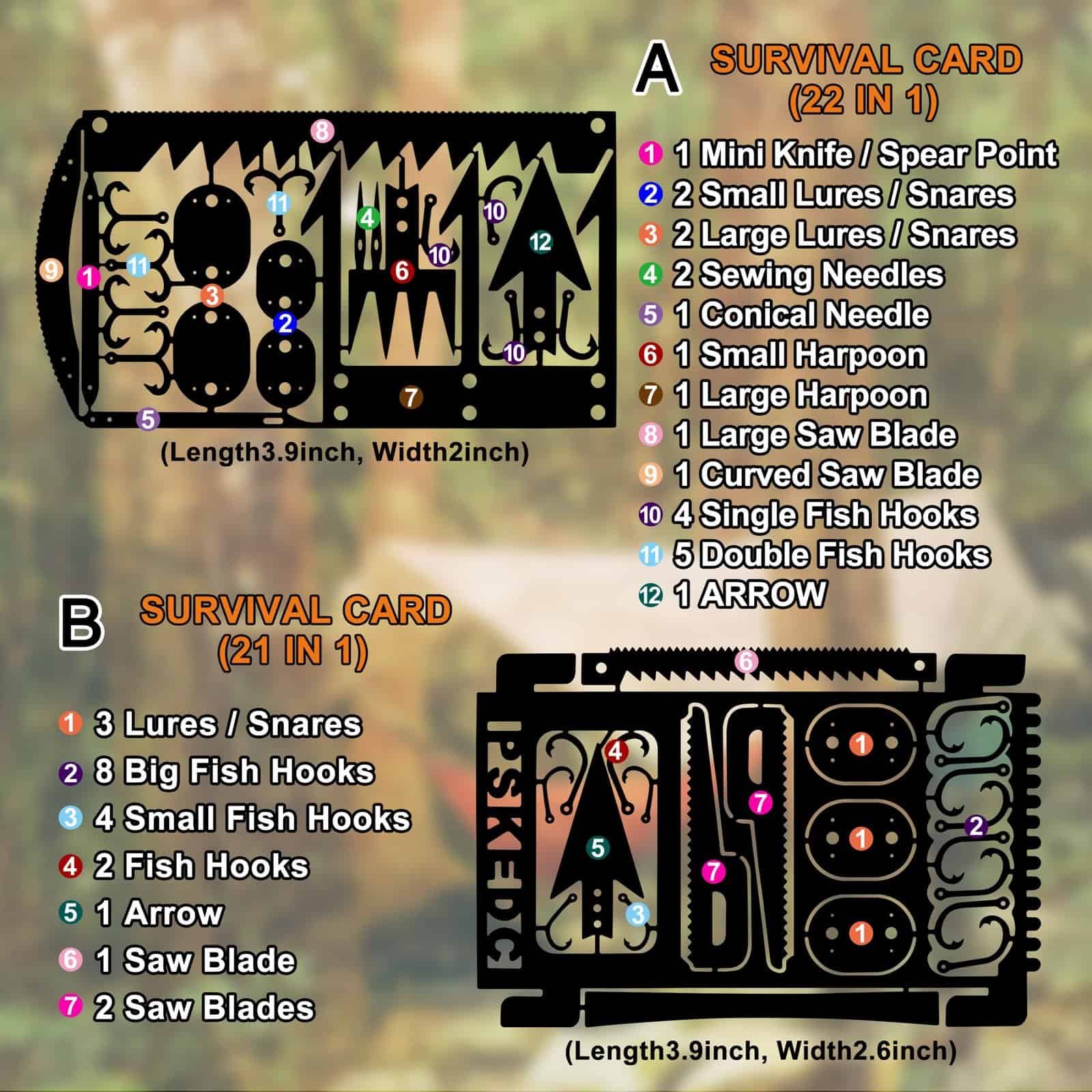 survival tool card black