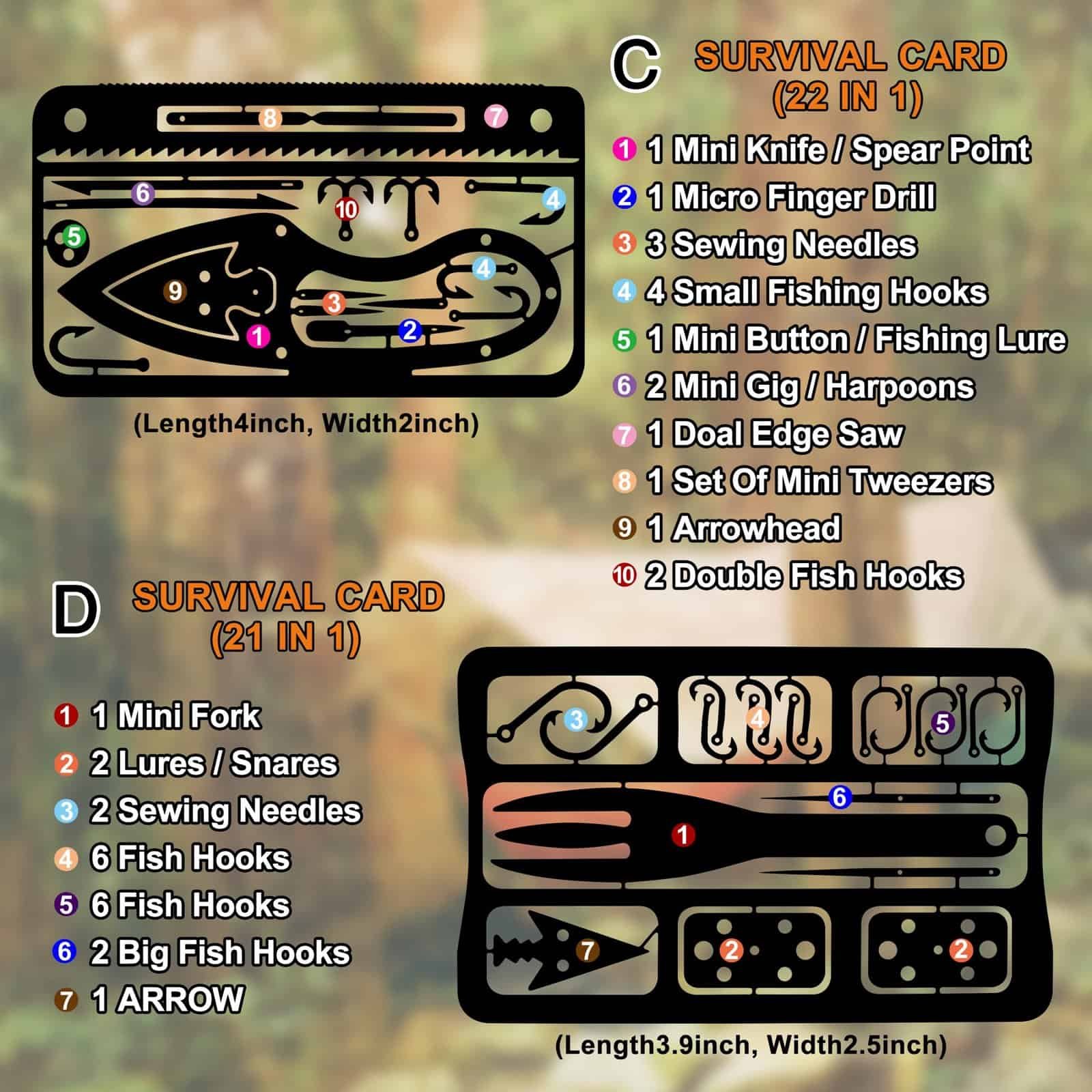 survival tool card black