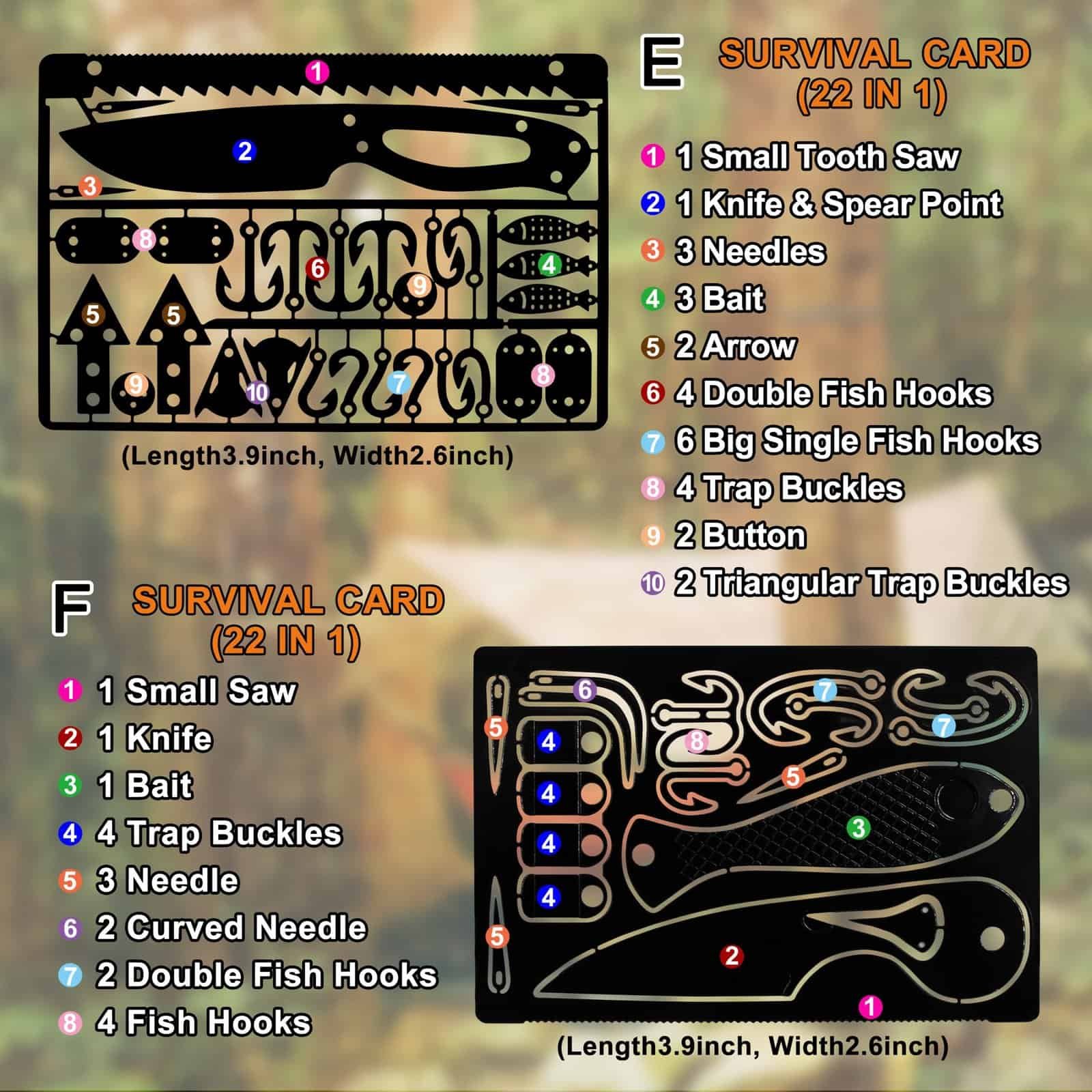 survival tool card black