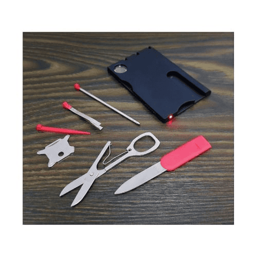 Top 10 Survival Card Suppliers in Sweden: Factors to Consider when Choosing a Supplier of Survival Hand Tools Online. 10 Survival card suppliers: Eurobatt’s survival card tools placed neatly on a wooden table.