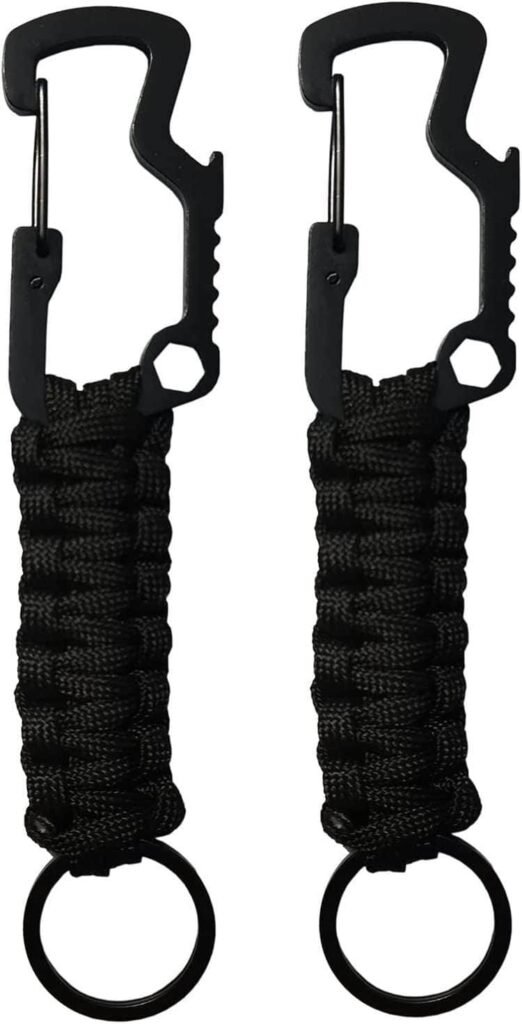 PK04 Survival Paracord Keychain with Carabiner Clips