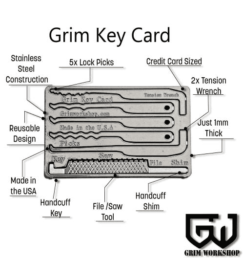 Top 10 Survival Card Suppliers in Sweden: Factors to Consider when Choosing a Supplier of Survival Hand Tools Online. 14 Survival card suppliers: “Grim Key Card Lock Picking and Escape Multi Tool” product information.