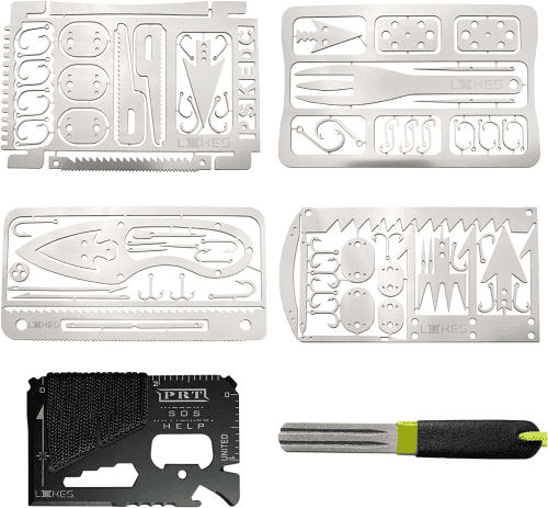 Top 10 Survival Card Suppliers in Sweden: Factors to Consider when Choosing a Supplier of Survival Hand Tools Online. 7 Survival card wholesale: “LIIIIIIkes Tiny Survival Card and Hook Sharpener” on white background.