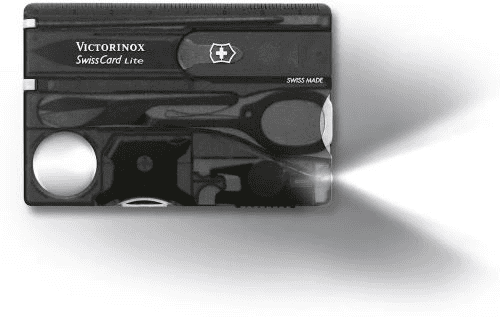 Top 10 Survival Card Suppliers in Sweden: Factors to Consider when Choosing a Supplier of Survival Hand Tools Online. 6 Survival card suppliers: “Victorinox Swiss Card Lite” on white background.