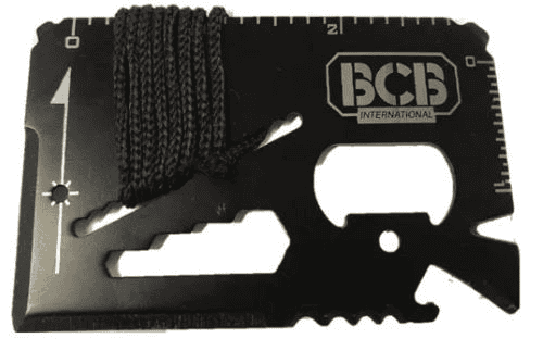 Top 10 Survival Card Suppliers in Sweden: Factors to Consider when Choosing a Supplier of Survival Hand Tools Online. 12 Survival card suppliers: “BCB Pocket Survival Tool” on white background.