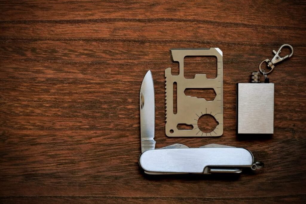 Top 10 Survival Card Suppliers in Canada: Bulk Options for Outdoor Enthusiasts and Emergency Responders 1 Survival card manufacturers: pocket survival tools on wooden surface.