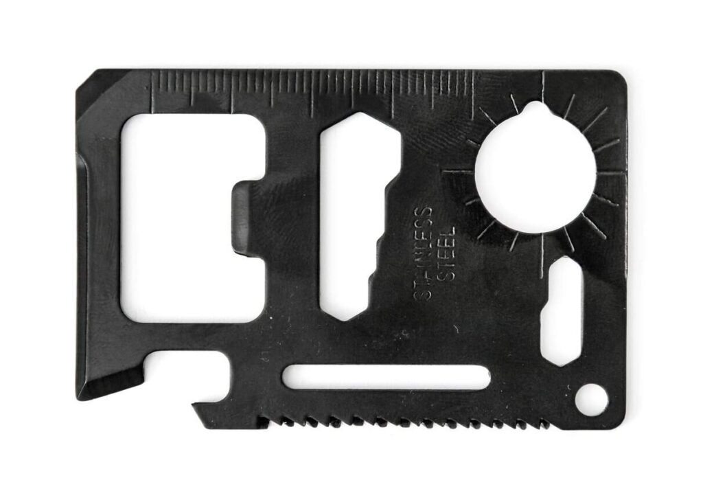 Importing Survival Card Bulk from China to the US: Tips, Considerations, and Potential Suppliers 1 Survival card factory: black credit card survival tool on white background.