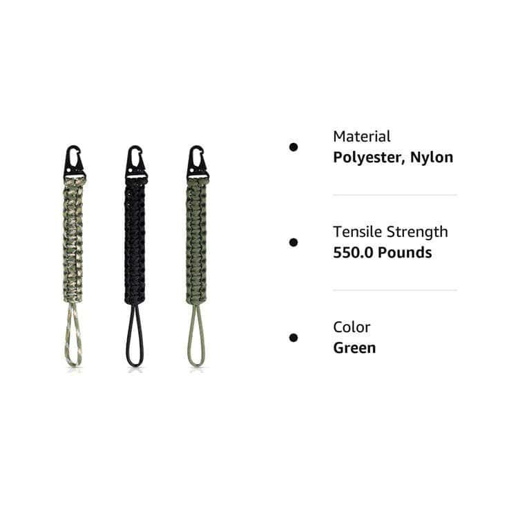 PL02 550 Paracord Keychain 9 Inch Weave Tactical Lanyard Wallet Accessories