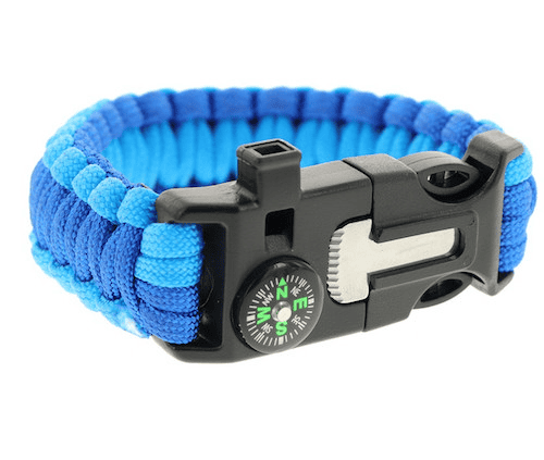 This eye-stunning blue paracord bracelet is available from Military Shop.