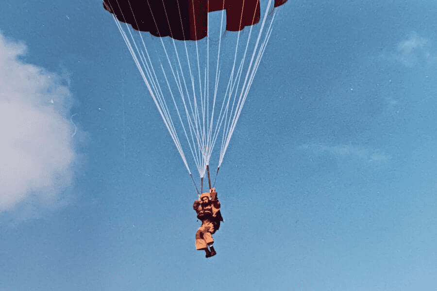 Is There a Better Rope Than Paracord? Exploring Alternatives and Paracord Manufacturer 2 Paracord wholesale: a sky diver with an open round parachute.