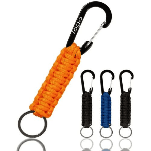 Paracord wholesale: paracord key chains in four colors.