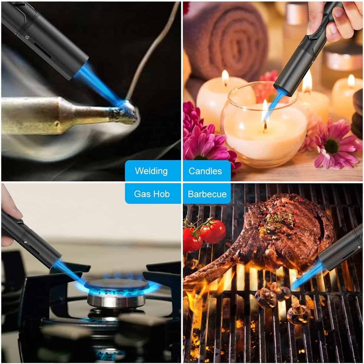 CDL03 Torch Lighters, 2 Pack, Butane Lighters, Adjustable Jet Flame Torch Lighters